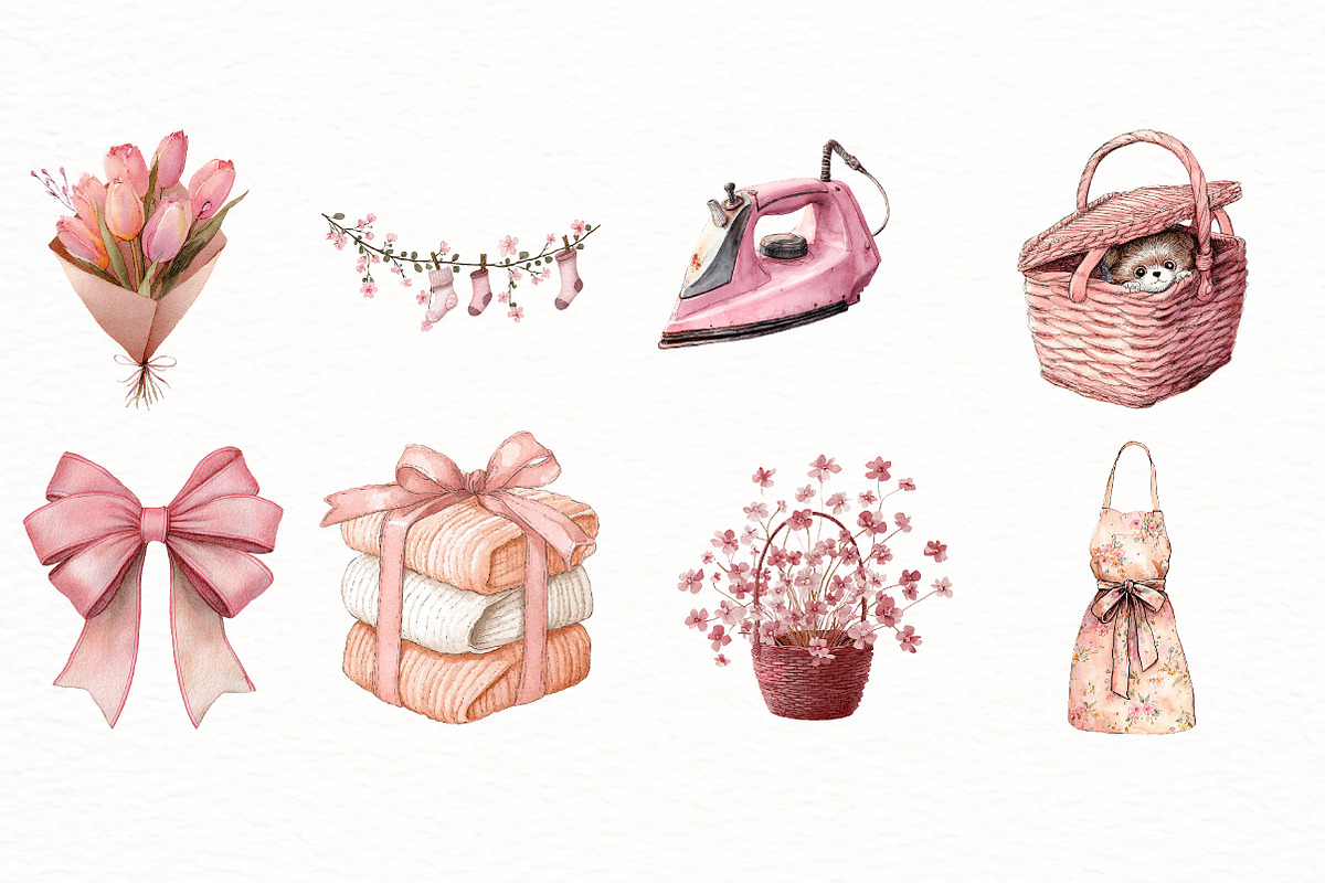 Coquette Hand-Drawn Spring Clipart, an Illustration by Designworld (Photo 6 of 6)