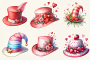 Valentine Day Hat Clipart, an Illustration by DreamCafeArt (Thumbnail 2 of 6)