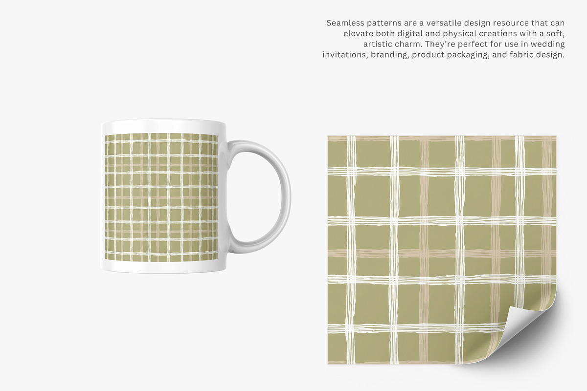 neutral plaid seamless pattern, a Decorative Illustration by Pink Studio Art (Photo 3 of 5)