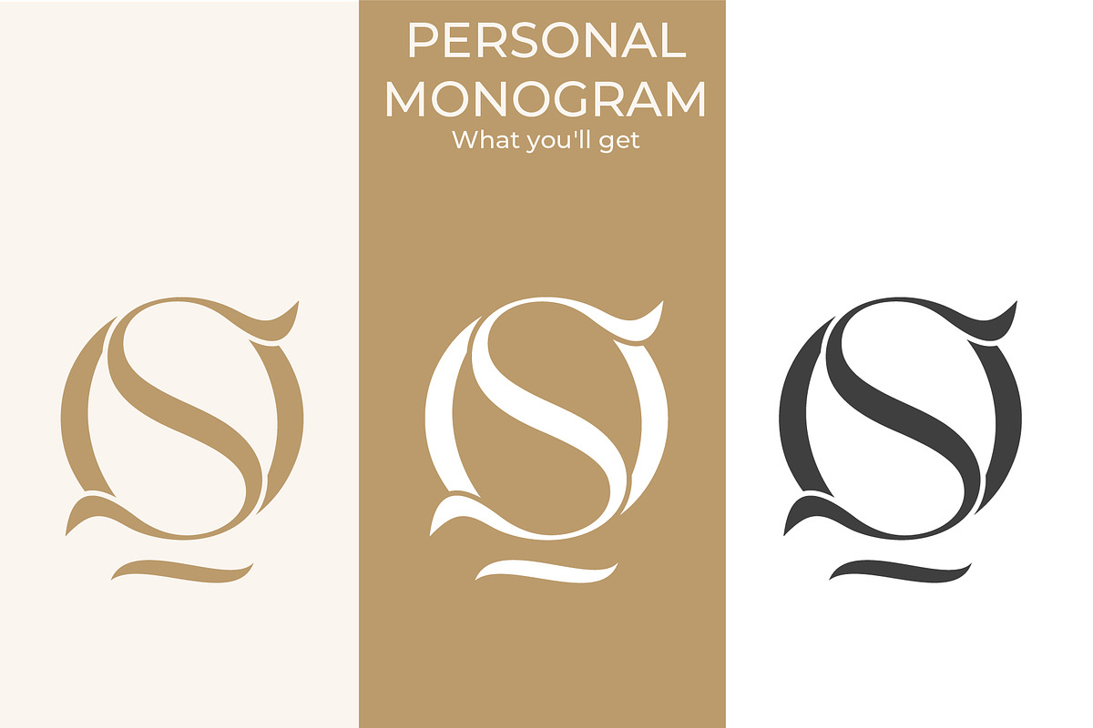 OS SO QS SQ Wedding Monogram Logo, a Branding & Logo Template by LogoAV (Photo 2 of 6)