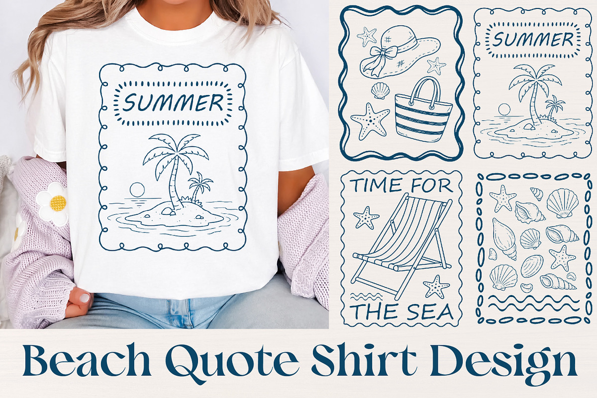 Beach Quote Shirt Design, an Illustration by Libby Wishes (Photo 1 of 3)