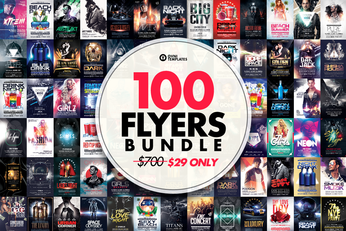 100 MASSIVE Flyer Bundle 94%OFF, a Flyer Template by OVNI-TEMPLATES (Photo 1 of 11)