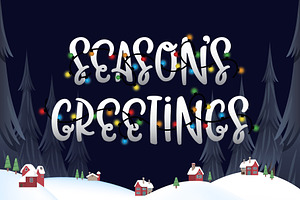 Christmas Lights Font & Phrases