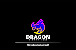 Dragon gradient logo modern, a Branding & Logo Template by Bayuktx