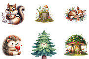 Cute Woodland Animal Clipart, a Seasonal Illustration by CreationArt (Thumbnail 4 of 5)