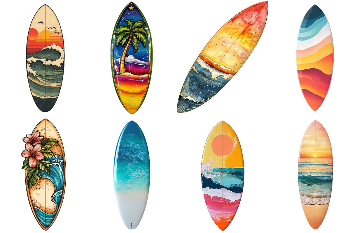 Retro Summer Surfboards Clipart, an Illustration by Pixels.Craft (Photo 4 of 6)