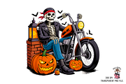 Halloween Skeleton Biker PNG Bundle, an Illustration by Clipart Bloom (Thumbnail 3 of 11)