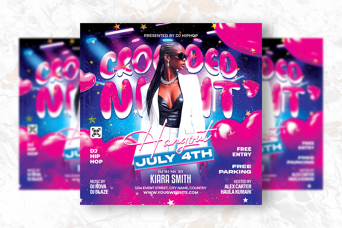 Crowded Night Party Flyer Design, a Flyer Template by Shajib Shikder (Photo 2 of 2)