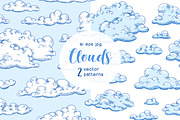 Fluffy clouds seamless patterns, a Pattern Graphic by Good Studio (Thumbnail 1 of 5)