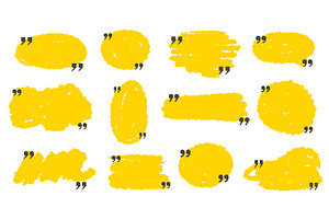 Yellow text shapes with quotation, an Illustration by Tati_Kli