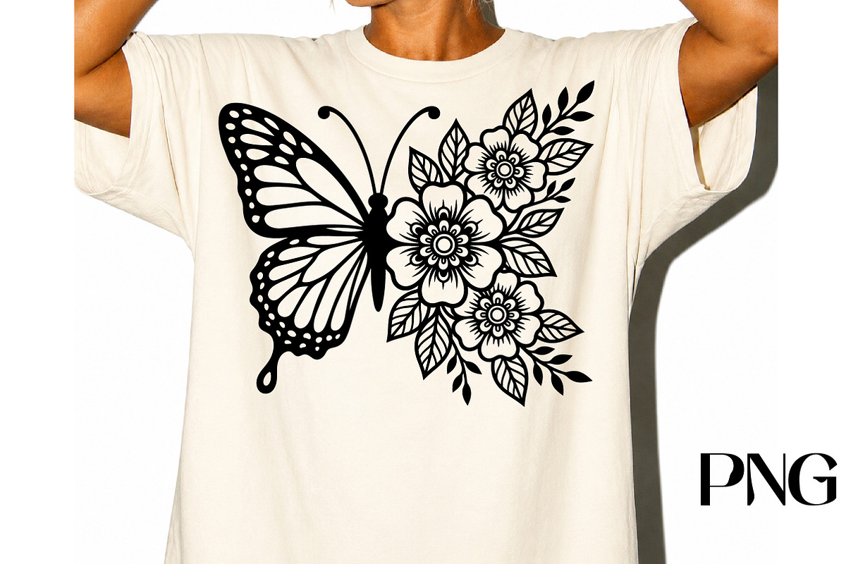 Floral Butterfly Laser Cut SVG, an Object Graphic by DreamCafeArt (Photo 4 of 4)