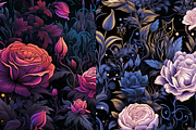 Halloween Vintage Dark Roses Seamles, a Pattern Graphic by Agnesagraphic (ID 95) (Thumbnail 5 of 6)