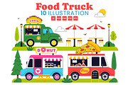 10 Food Truck Illustration, a Food Illustration by denayunebgt (Thumbnail 1 of 4)
