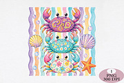 Colorful Crab Ocean Illustration PNG, an Illustration by Daily.Designs (Thumbnail 1 of 5)
