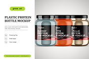 Plastic Protein Jar Mockup, a Product Mockup by Green Art (Thumbnail 1 of 8)