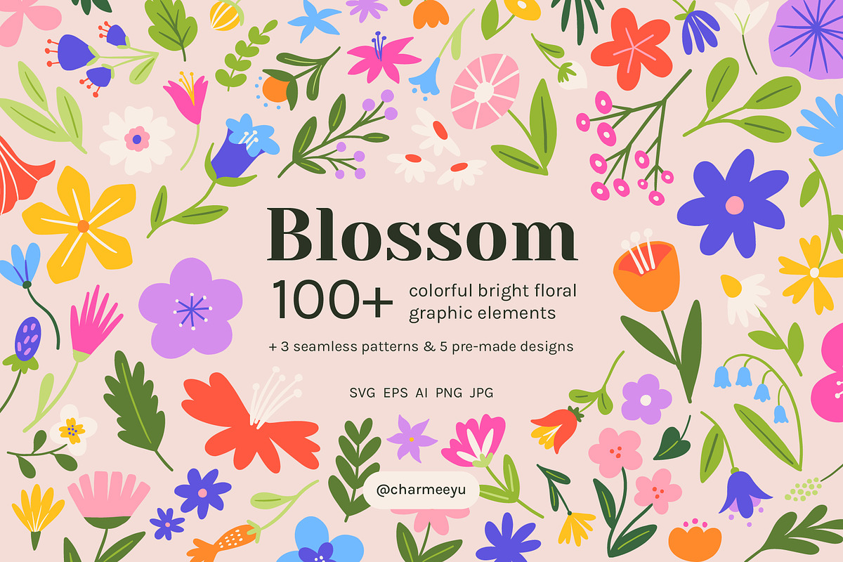 Blossom: Floral Vector Graphic Pack, a Graphic by Charmaine Yu (Photo 1 of 10)