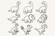 Cute Dinosaur Line Art Illustration, an Animal Illustration by Kusumaillustration (Thumbnail 3 of 9)