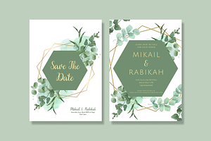 Leave Green Wedding Card