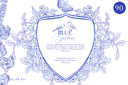 Blue Gardens Chinoiserie set, a Texture Illustration by Patishop Art (Thumbnail 4 of 11)