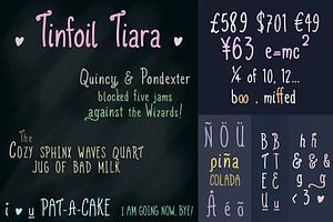 Tinfoil Tiara handwritten font