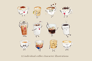 Caffeinated Friends Set, a Food Illustration by elpple (Thumbnail 2 of 4)