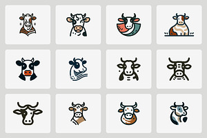 Cow modern line logo, a Branding & Logo Template by Vectorium Studio
