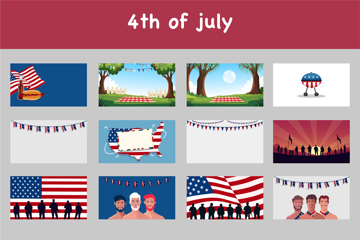 Happy 4th of july, a Seasonal Illustration by foxndeer (Photo 1 of 4)