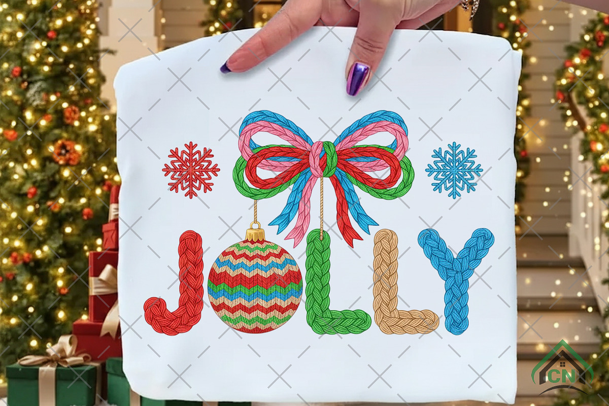 Faux Yarn Christmas Png Holly Jolly, an Illustration by Craft Nest (Photo 1 of 6)