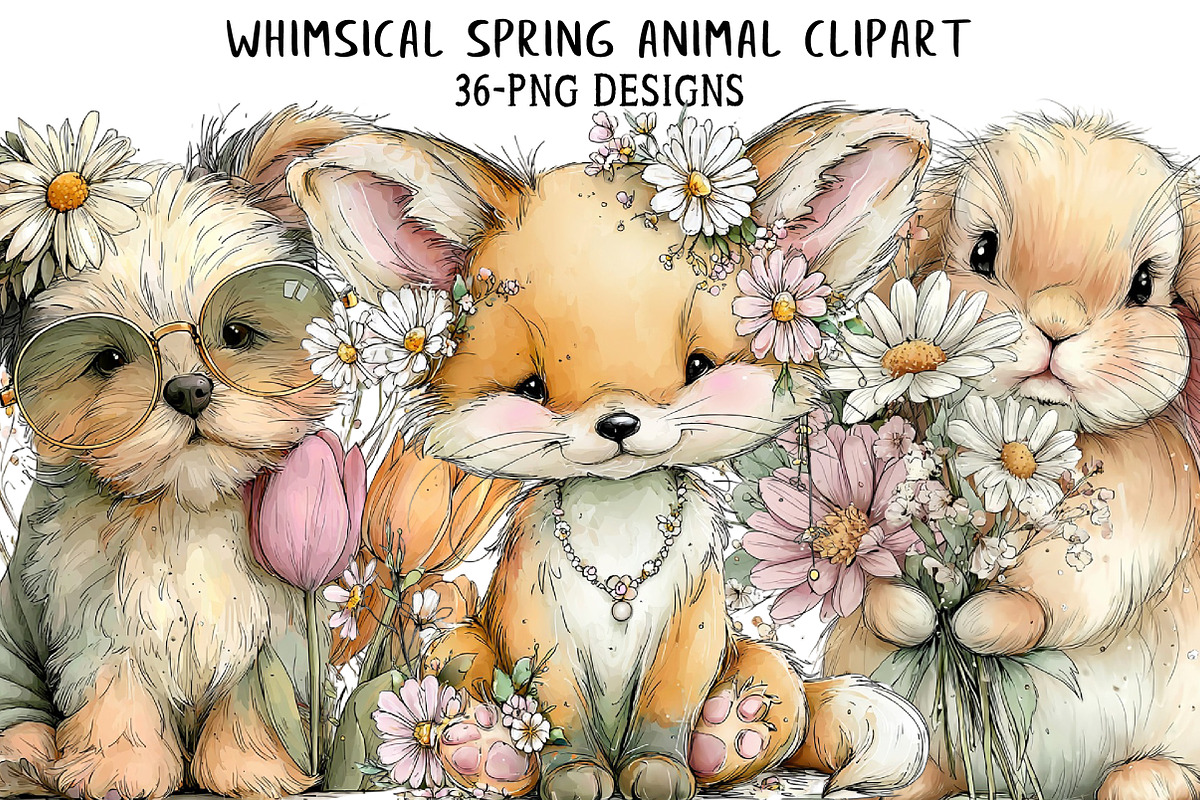 Whimsical Spring Animal Clipart, an Illustration by Daily.Designs (Photo 1 of 8)