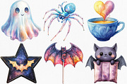 Iridescent Halloween Clipart, an Illustration by Canvas Craft (Thumbnail 2 of 7)