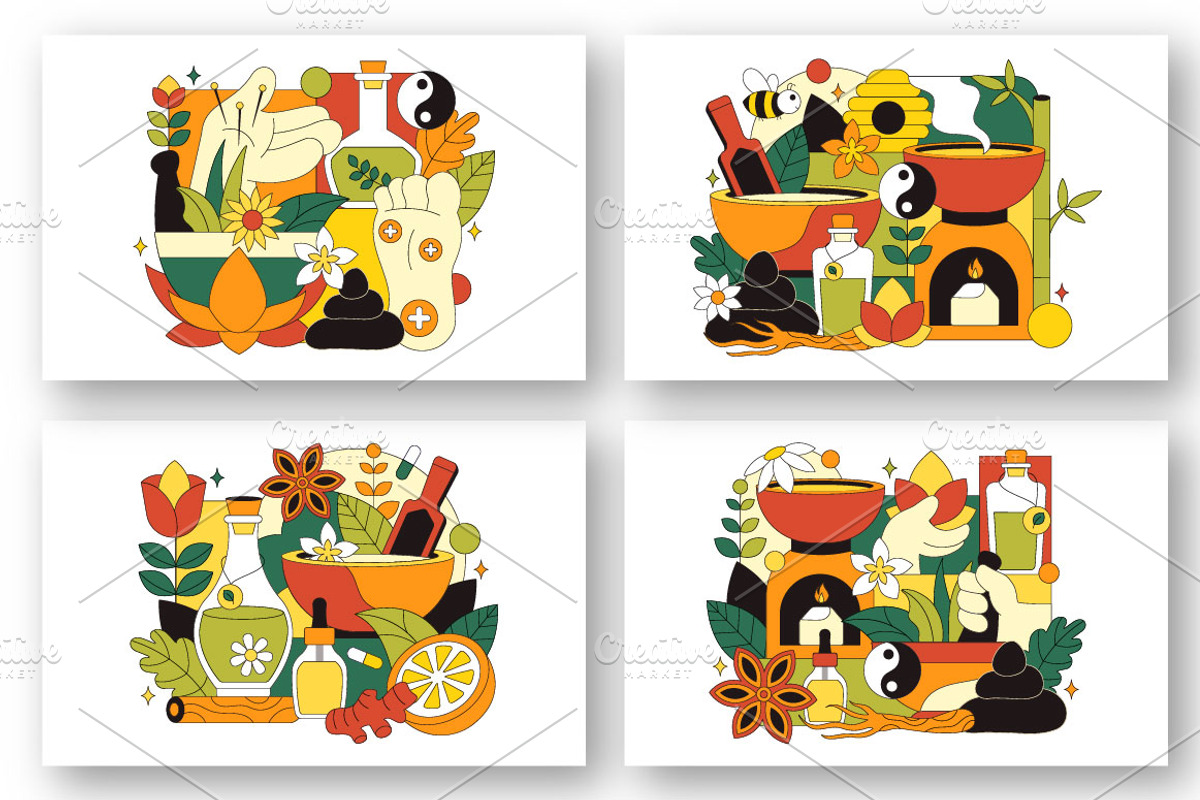 10 Alternative Medicine Illustration, a Healthcare Illustration by denayunebgt (Photo 3 of 4)