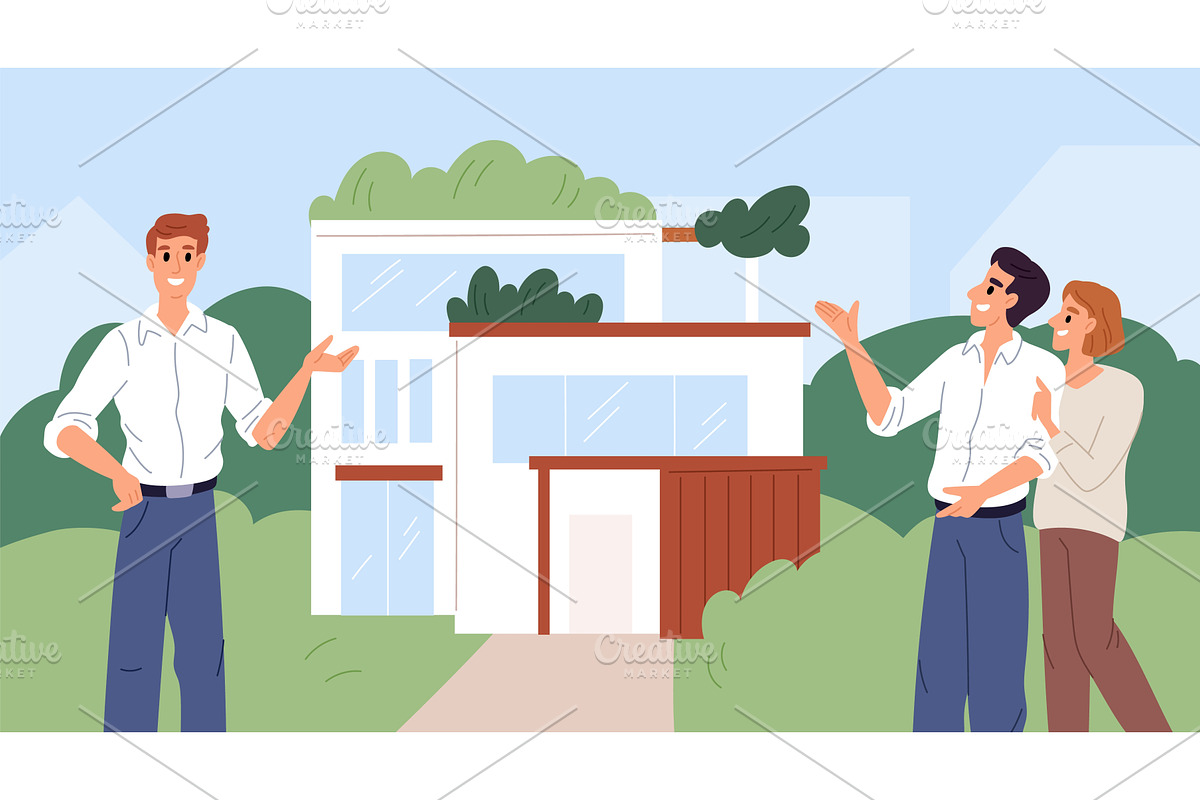 Mortgage credit service. Broker, an Object Illustration by Vectorbuum