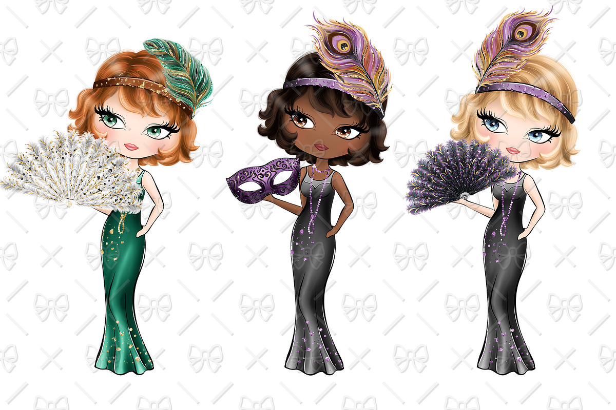 Art Deco Watercolor Clipart, a Decorative Illustration by Phantasia Design (Photo 3 of 6)