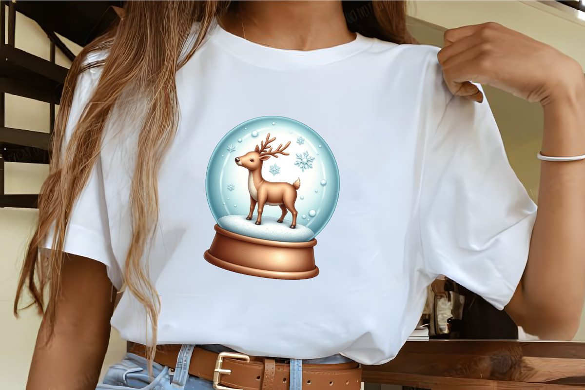 Holiday Snow Globe with Reindeer Cli, an Illustration by CrexoraLab (Photo 4 of 5)