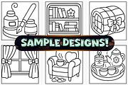 Easy Homebody Cozy Vibes Coloring, a Seasonal Illustration by Craftsbeefy (Thumbnail 2 of 4)