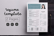 Modern Resume & CV Template, a Resume Template by Hito Graphic (Thumbnail 1 of 8)