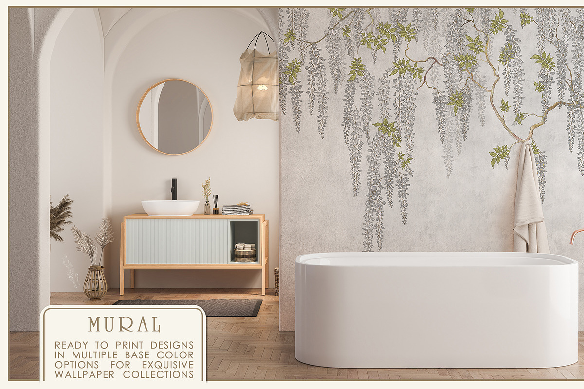 Fresco collection Wisteria bloom, a Wallpaper Graphic by Natalia0307 (Photo 16 of 25)