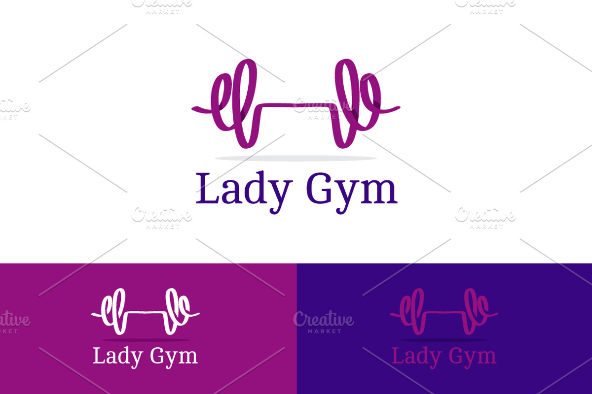 Lady Gym Logo, a Branding & Logo Template by Trapezoid