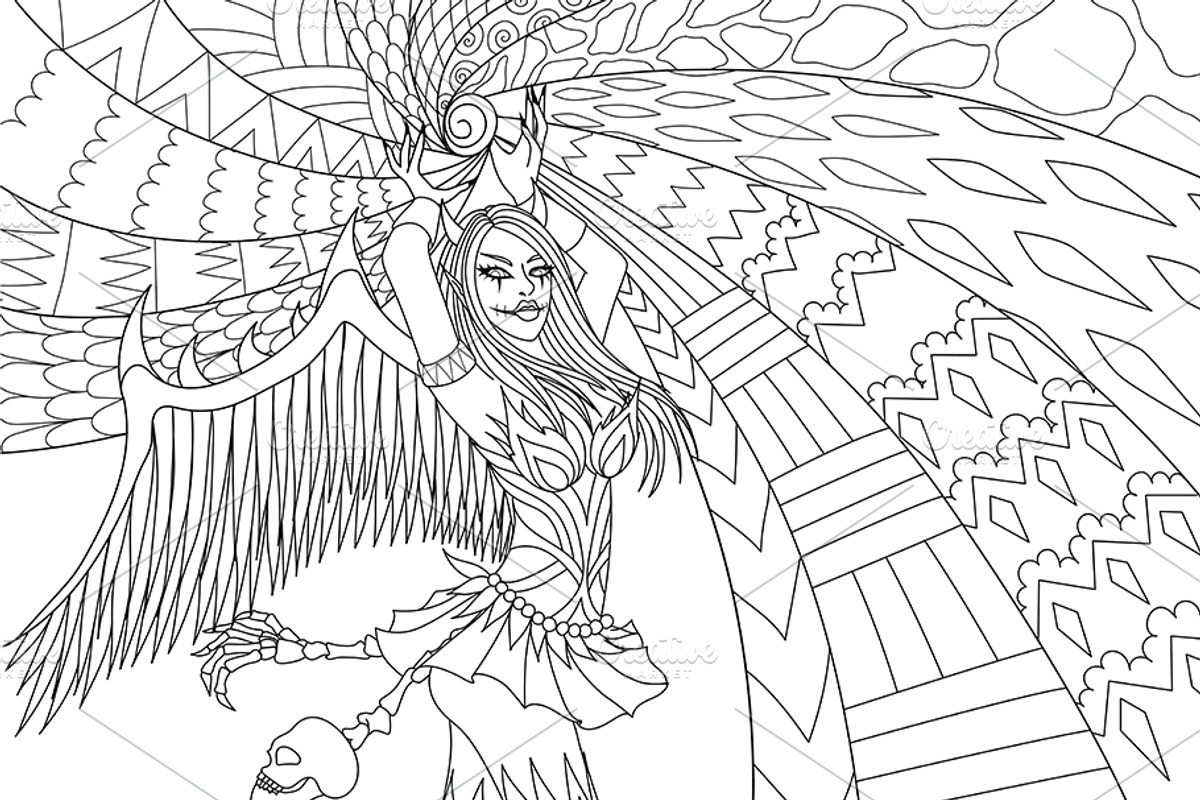 10 witches Halloween theme, an Illustration by Somjai King (Photo 7 of 11)