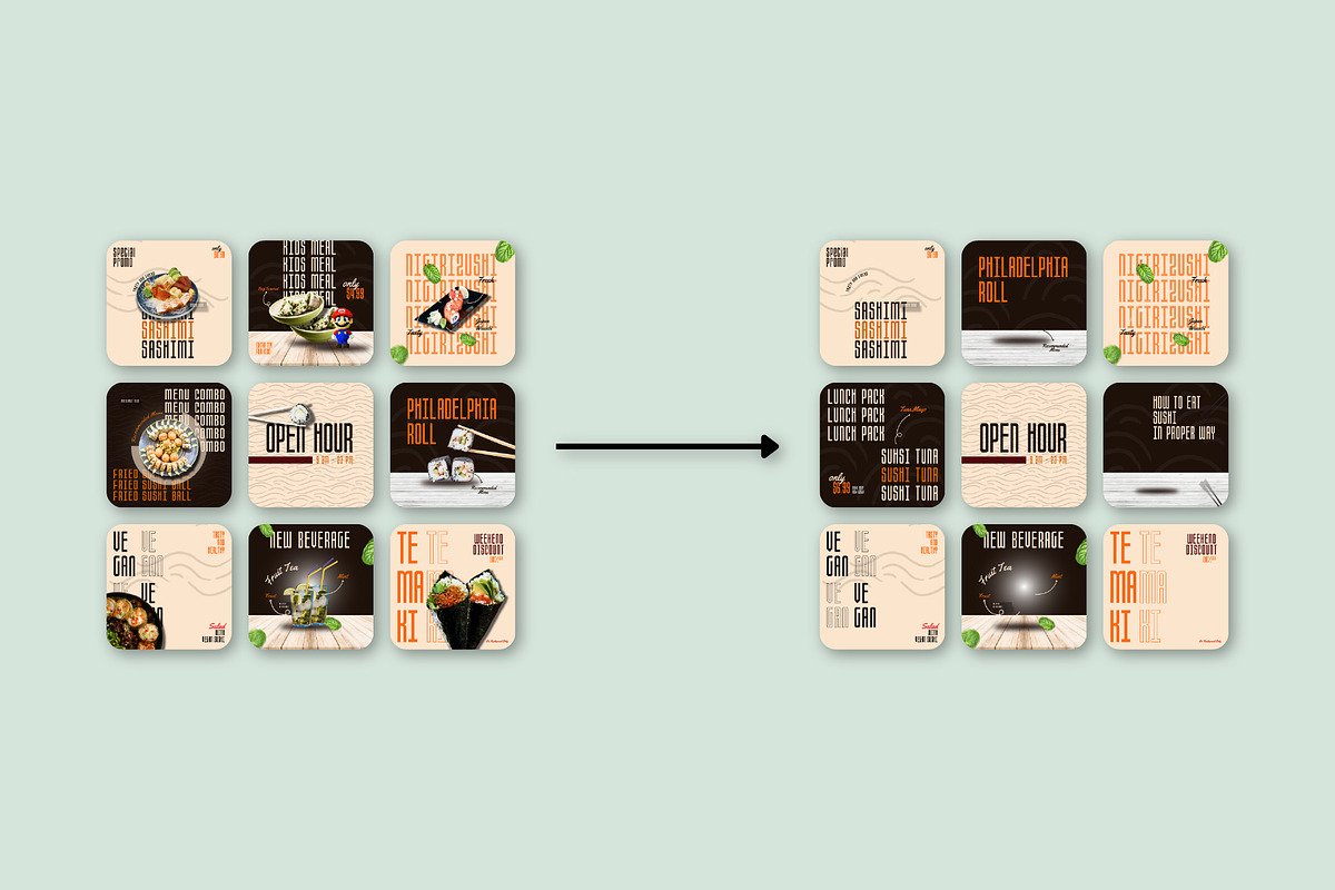 Japanese // Food Social Media Kit, a Design Template by SecondBrain Store (Photo 8 of 9)