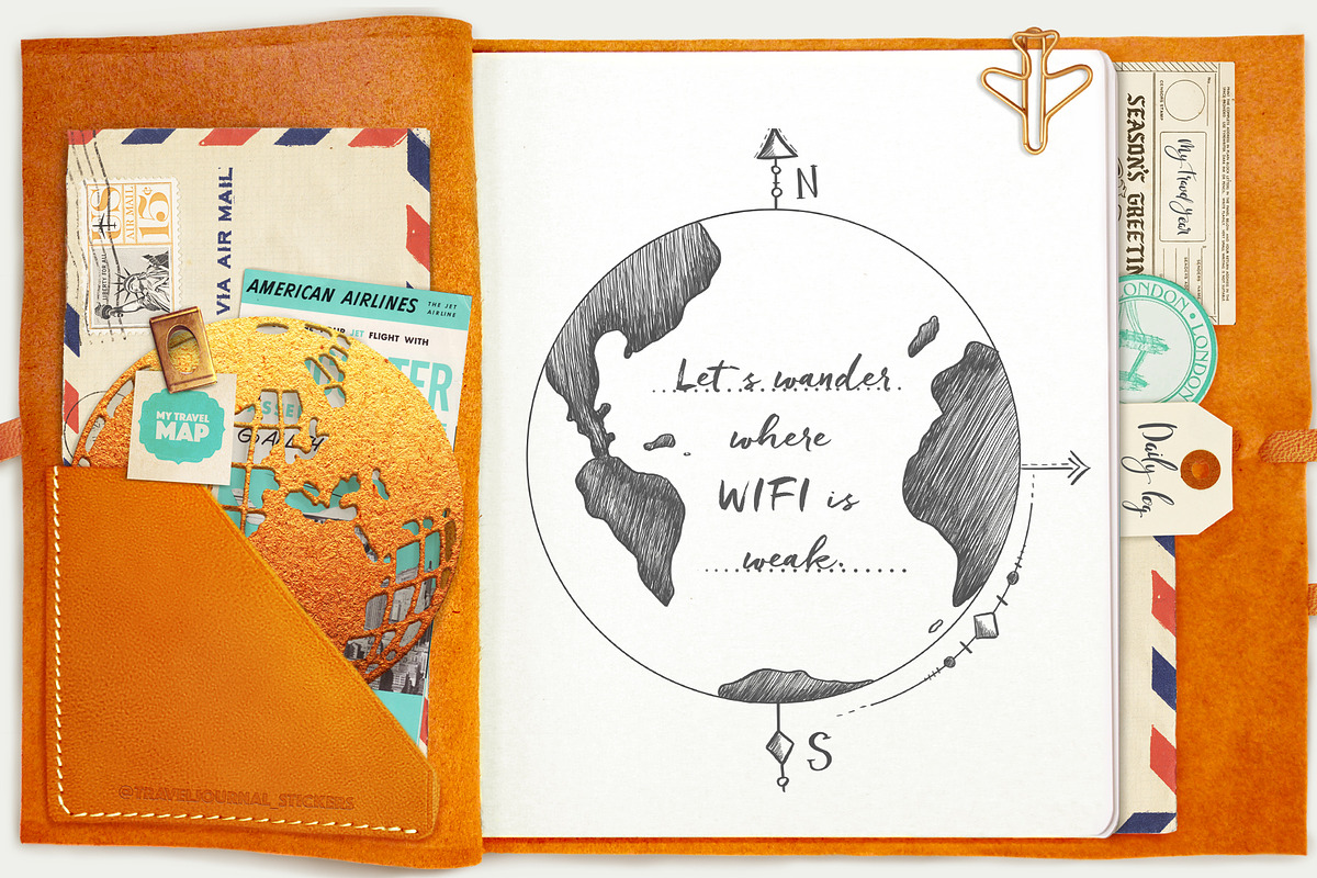 6 pcs Travel date headers, an Illustration by Kate Snitser (Photo 3 of 5)