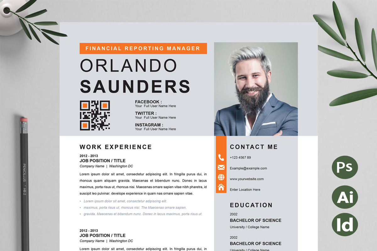 Clean Resume / InDesign CV Template, a Resume Template by Attractive Resume (Photo 1 of 3)