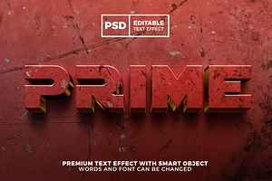 prime rusty metal 3d text effect