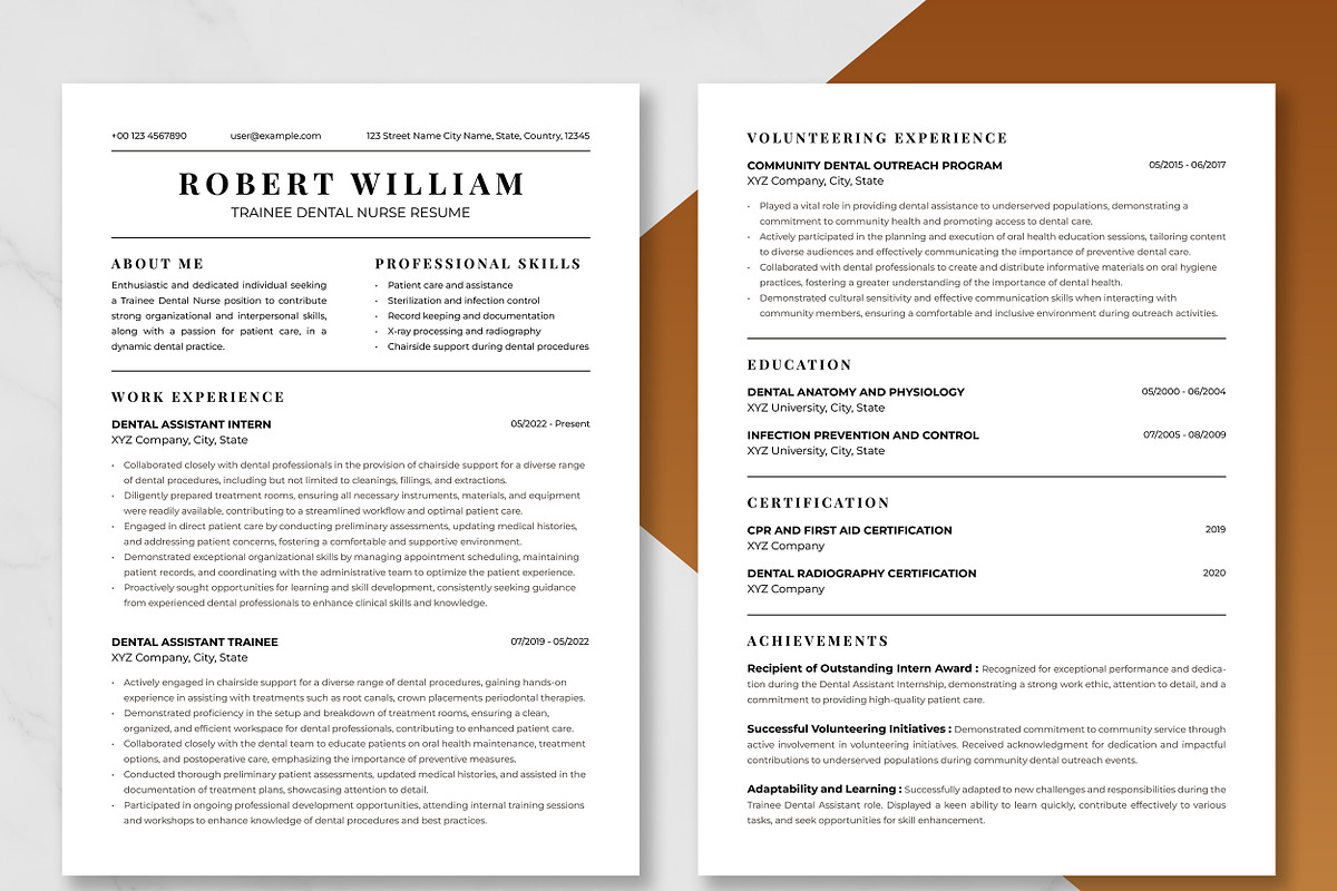 Trainee Dental Nurse Resume Template, a Resume Template by ResumeInventor (Photo 3 of 9)