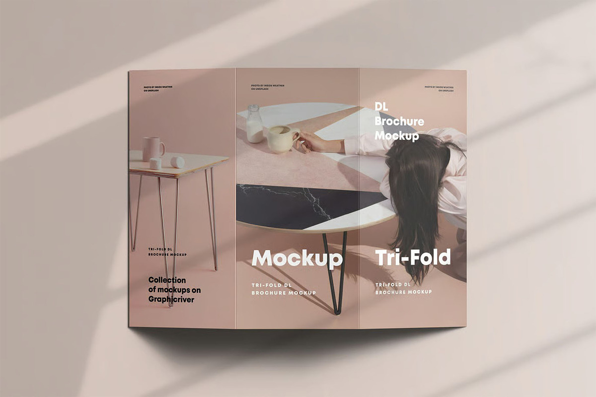 Tri-Fold DL Brochure Mock-up, an Advertising Mockup by zippypixelstudio (Photo 14 of 16)