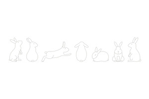 Cute Easter bunnies horizontal, an Animal Illustration by sceptical cactus