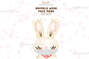 Animals wear mask cliparts, an Animal Illustration by TheHappyGiftArt (Thumbnail 2 of 6)