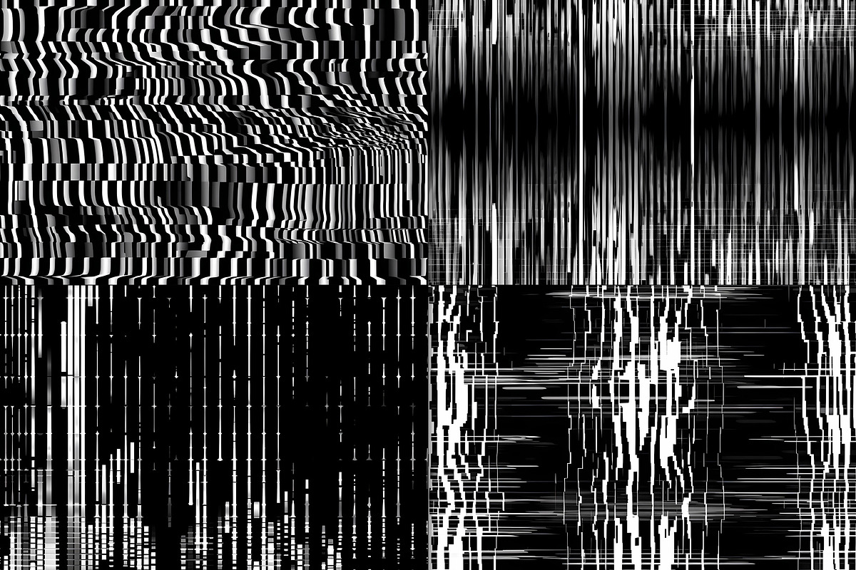 20 Seamless Broken B/W TV Patterns, a Pattern Graphic by Nordic Design (Photo 8 of 9)