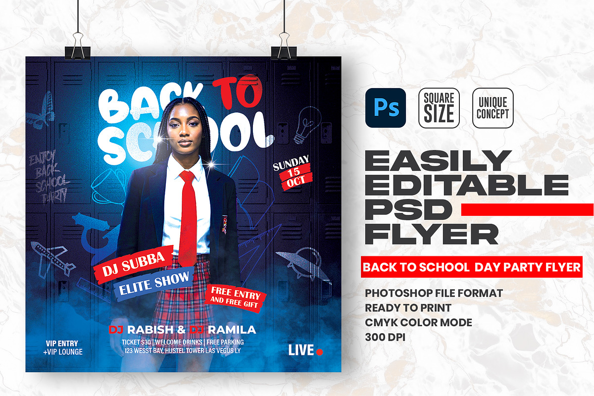 Back to school Party Flyer Design, a Flyer Template by Shajib Shikder (Photo 1 of 2)