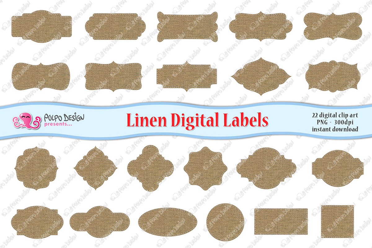 Linen Digital Labels, a Texture Graphic by PolpoDesign (Photo 3 of 3)
